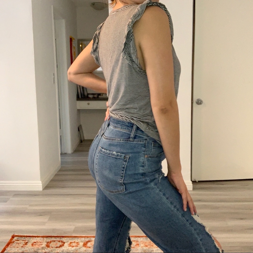 Striped green shirt